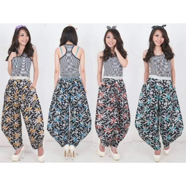 Flower aladin pants celana panjang batik wanita
