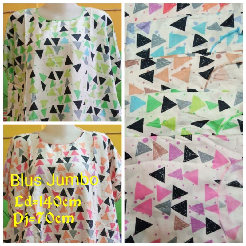 PRODUK TERLARIS Blus Santai Wanita Jumbo Size Random Motif