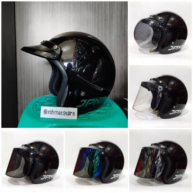 Helm Bogo Polis Hitam Glossy Dewasa