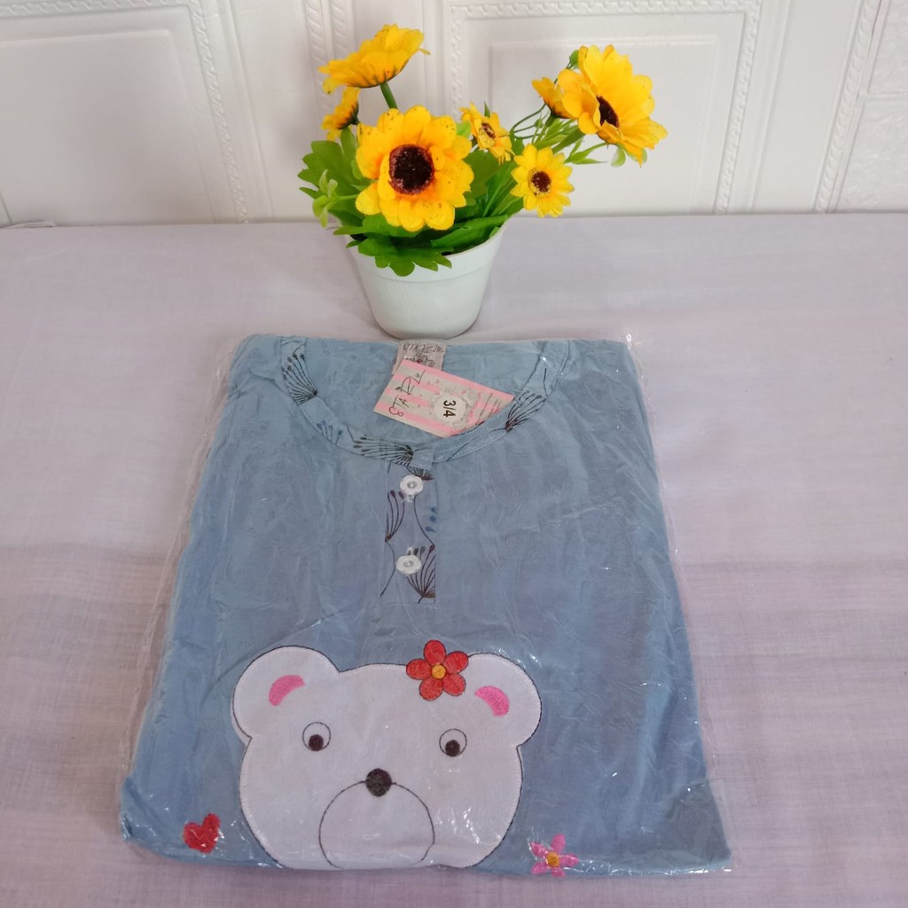 3/4 Standar Starlie - Setelan Termurah Baju Tidur Piyama Wanita Bahan Kaos 3/4 Standar L-XL Merk Starlie Baju Lengan Pendek Celana Pendek-2