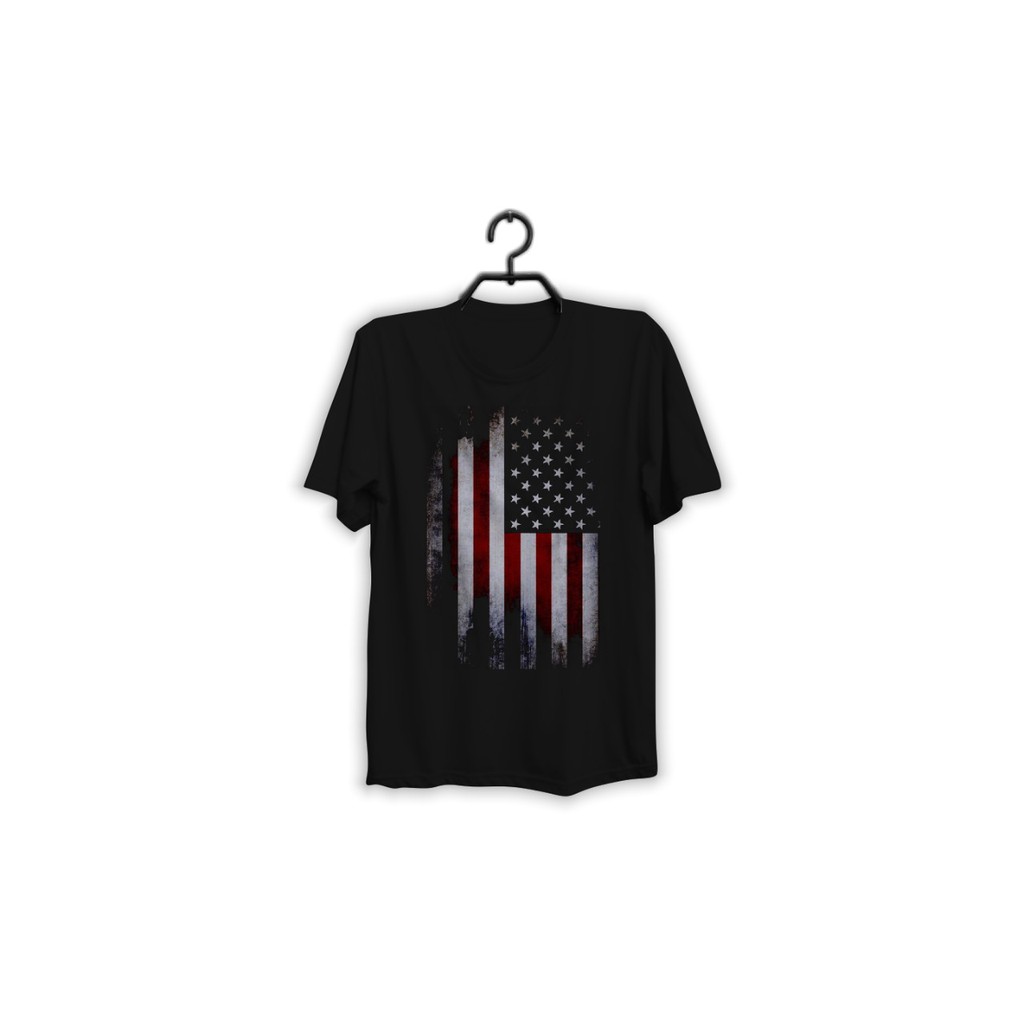 KAOS PRIA BENDERA AMERIKA SABLON DTG DTF