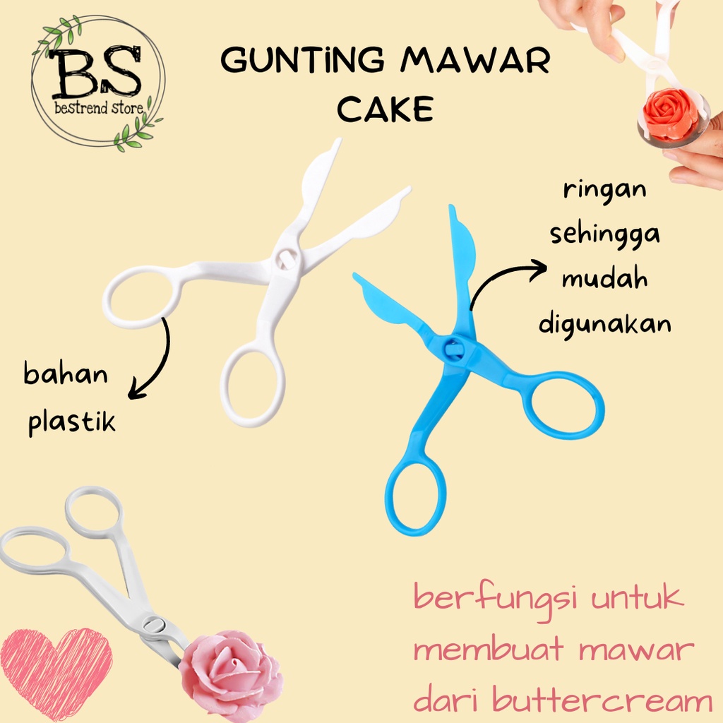 Gunting Mawar Buttercream Untuk Dekorasi Kue