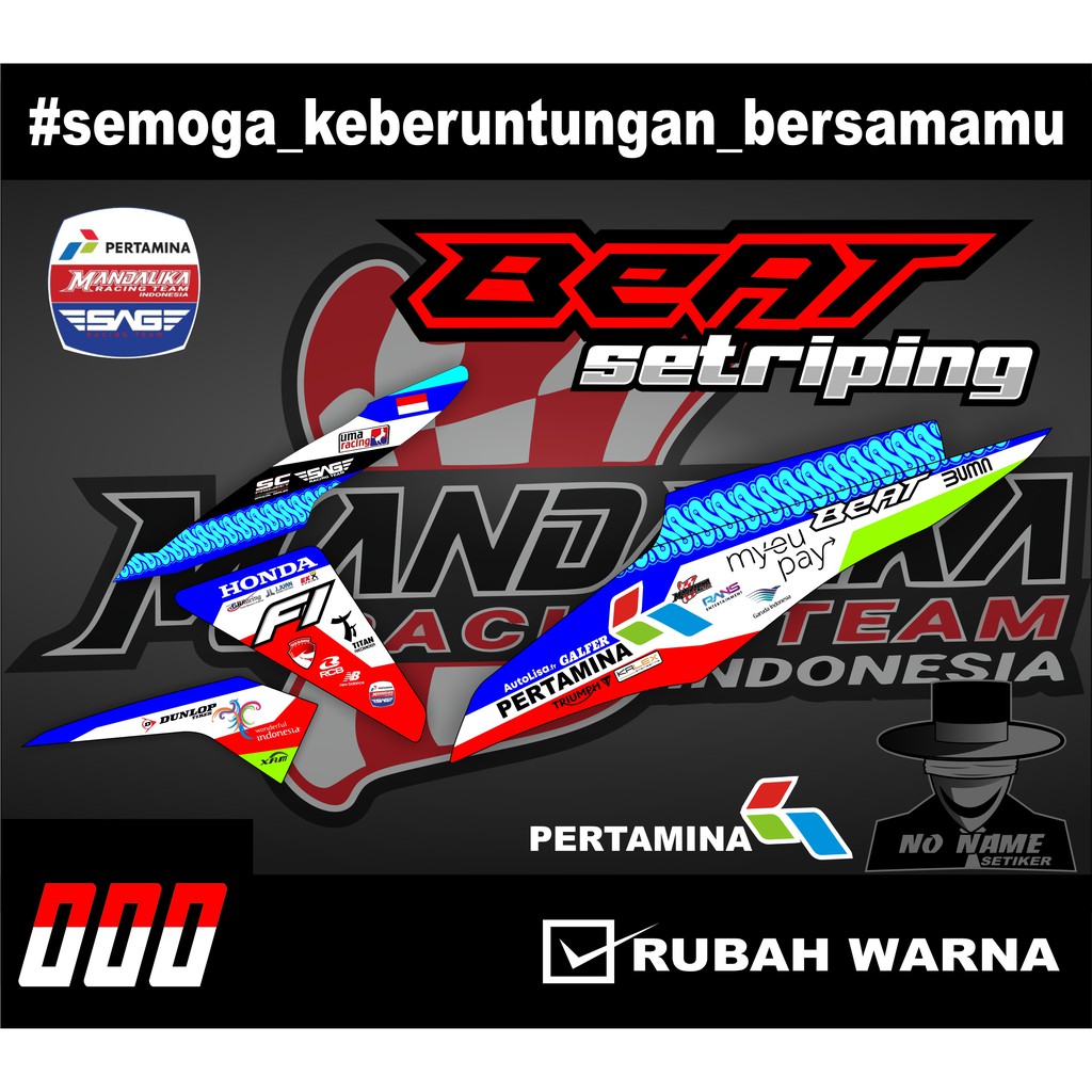 striping stiker sticker (b19) beat mandalika racing team beat fi  2013-2015 variasi 000