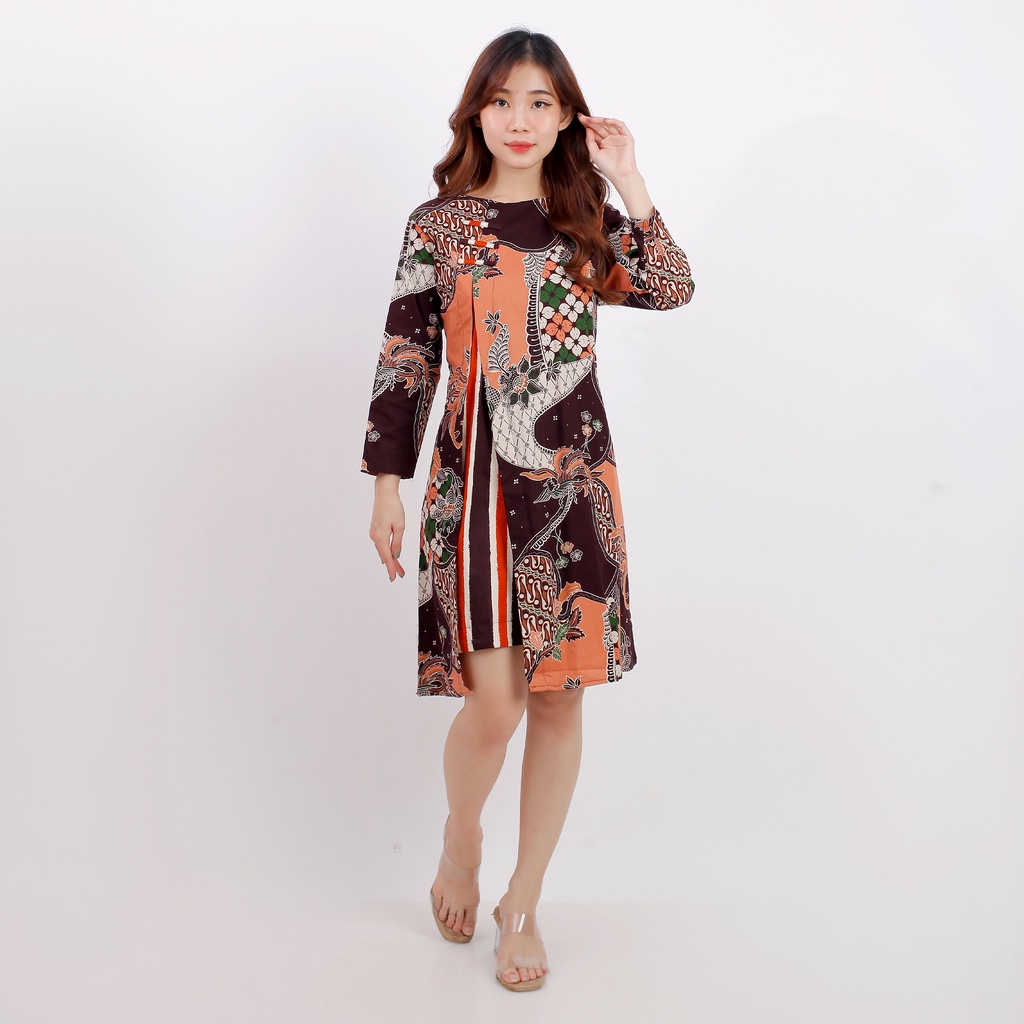 Baju Batik Wanita - Dress Batik Wanita 493 RR  Mrs1