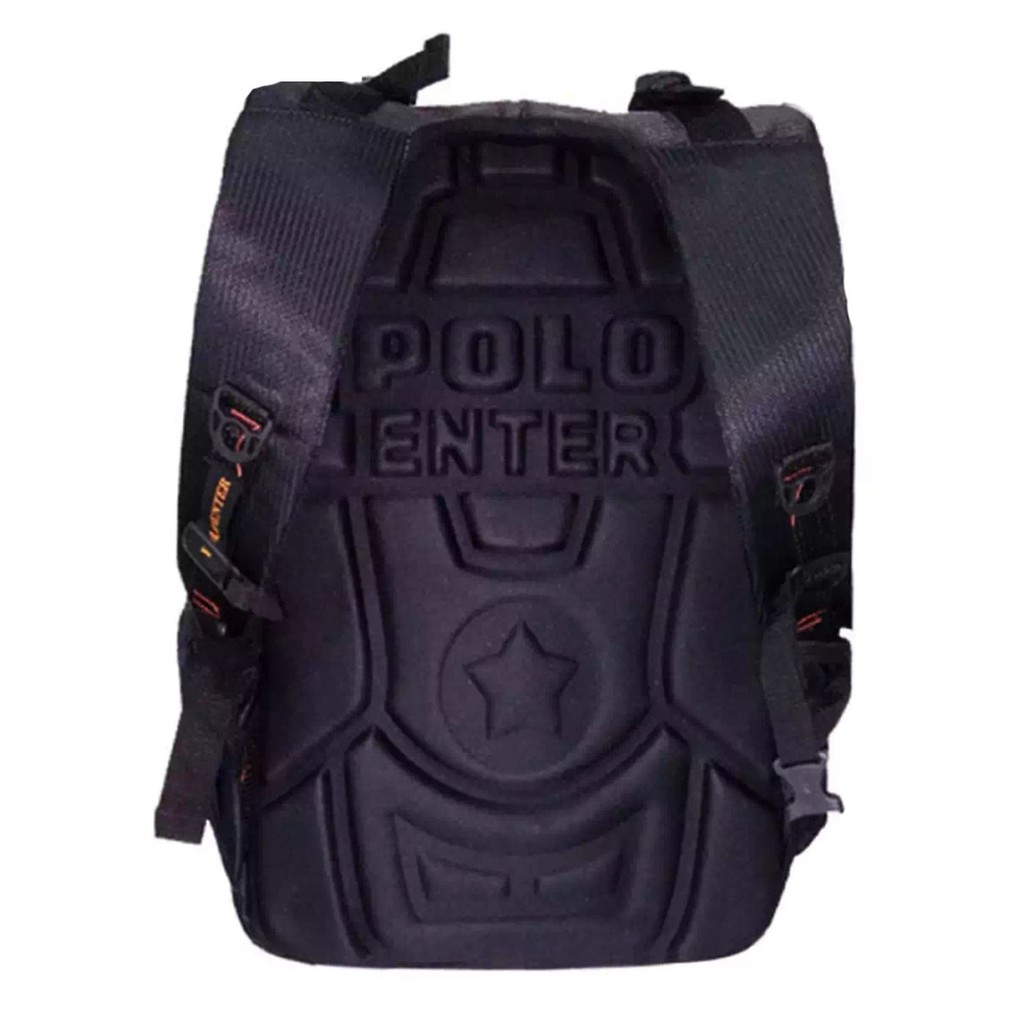 Tas Ransel Laptop 17 Inchi Polo Enter Polyester Serat Sintetis Original - Black + Raincover