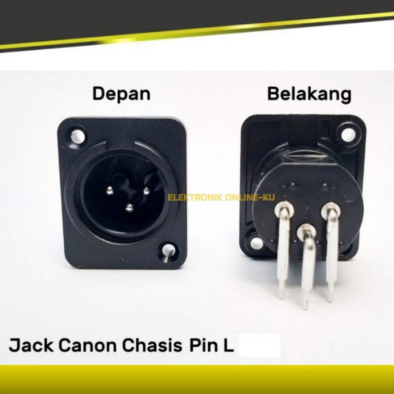 JACK CHASIS CANON XLR MALE PIN L PVC HITAM