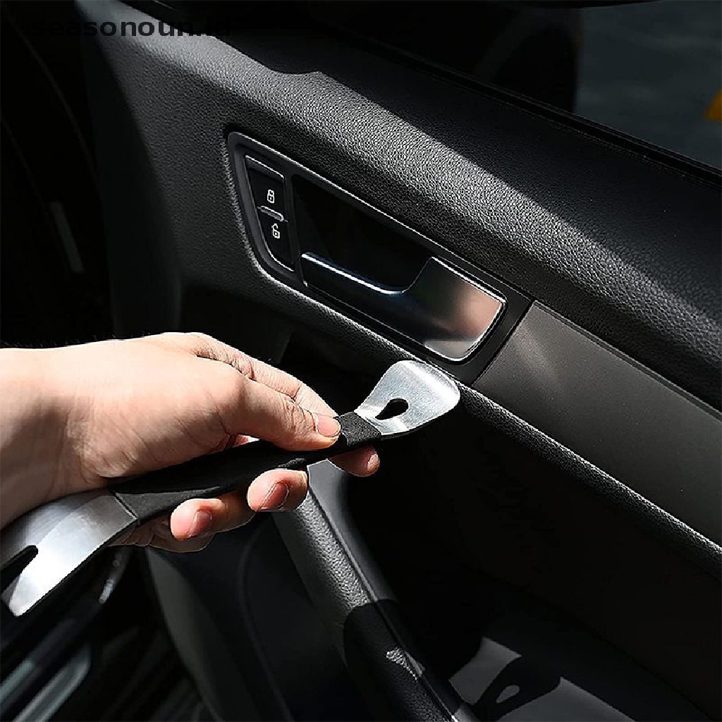 【seasonoun】 Car Trim Removal Tool Stainless Steel Durable Two-end Trim Removal Level Pry .