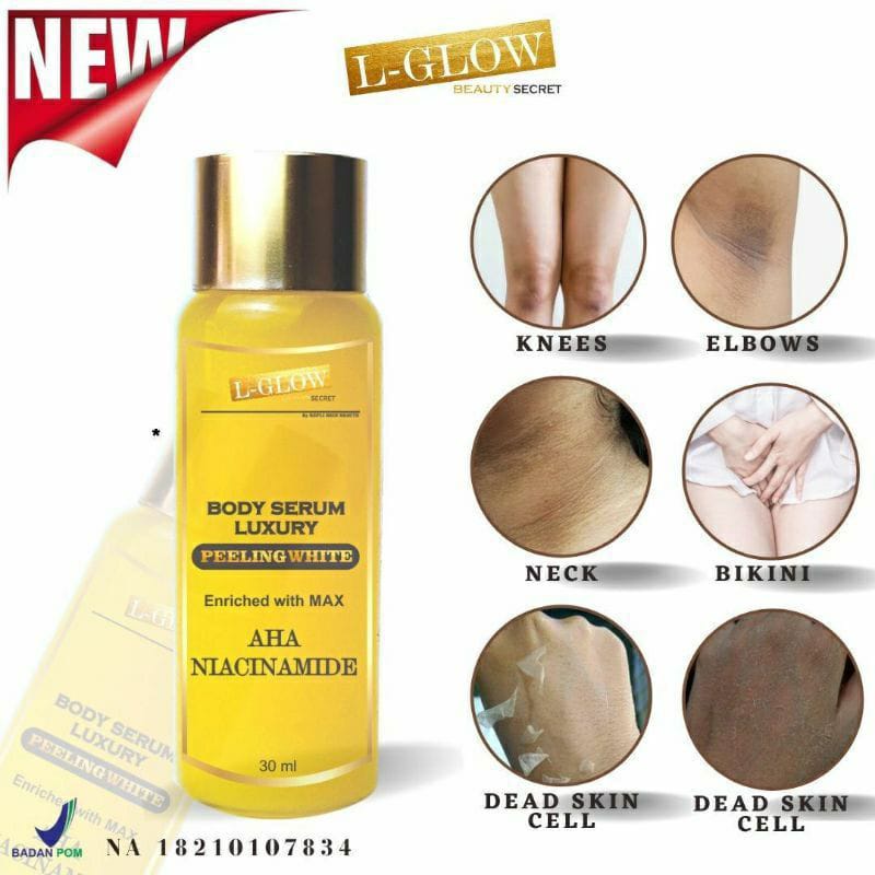 Lglow aha body serum/ aha peeling white / aha body peeling klinik / peeling