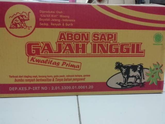 

Piscoklegit_ Abon Sapi Asli Gajah Inggil- 250 Gram. Manis(Tp.Pengawet).