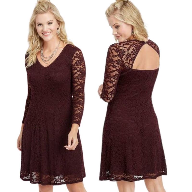 RBM-8447 DRESS BROKAT WANITA MAURICES BRANDED MURAH BIGSIZE JUMBO - PILIH SIZE