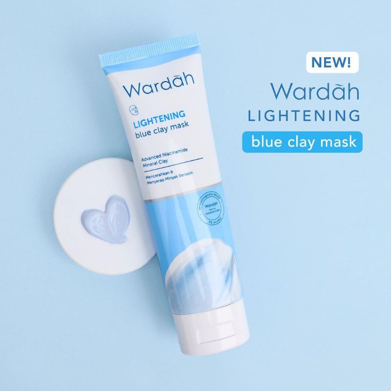 Wardah Lightening Blue Clay Mask 50 g || Face Mask || Masker Wajah || Mencerahkan