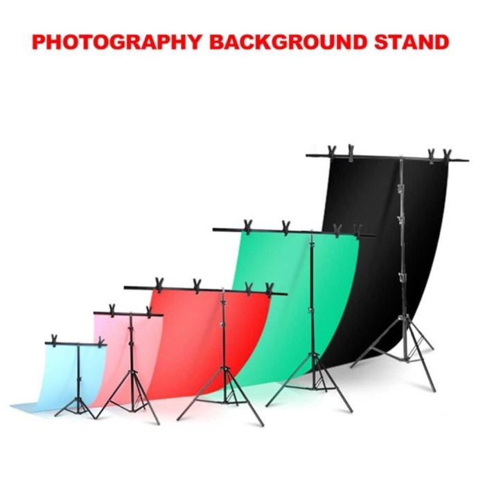 Tiang + Kain Green Screen 2x2m Stand Foto Studio Backdrop Background