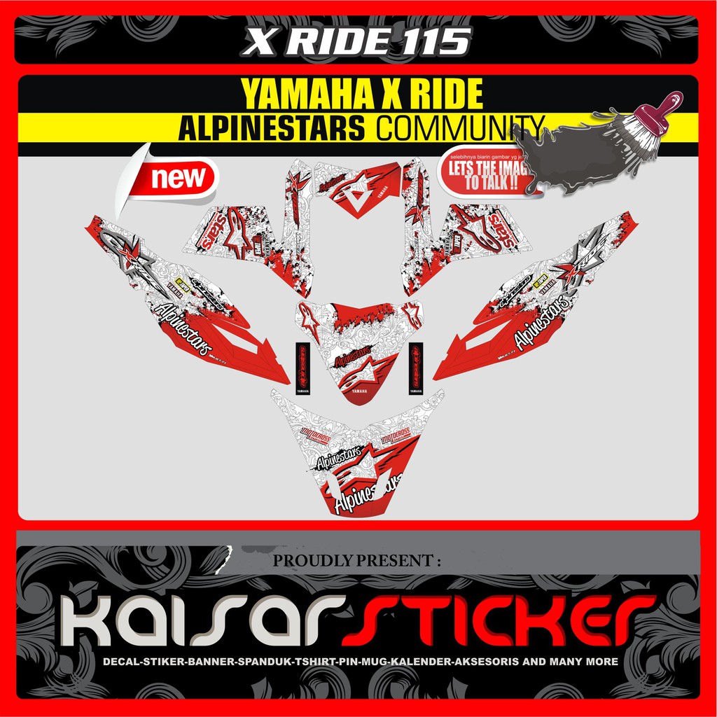 DECAL STICKER MOTOR YAMAHA X RIDE ALPINSTAR