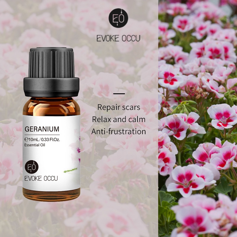 Evoke Occu - Geranium 10ml Essential Oil Minyak Aroma Terapi Diffuser Humidifier Natural Relax Fresh Candle Soap Bath Aromatherapy