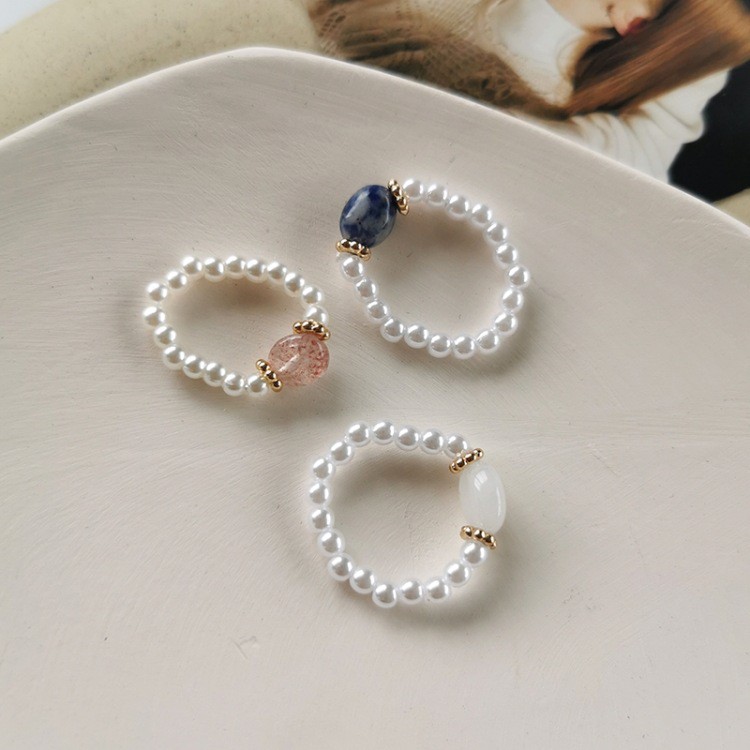 Pearl Beaded Ring Accessories Temperament Korea Trend Personality