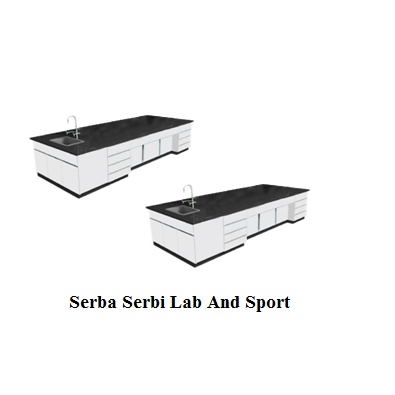 Island Bench, ISB-3 Granite Stone Body : Multiplex 18mm Meja Laboratorium