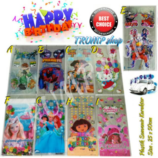 

Plastik Souvenir Ulang Tahun Motif Size : 25x50cm
