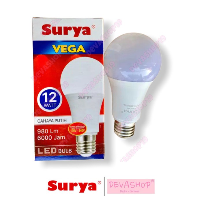 Surya Vega 12 Watt led bulb surya 12 watt bohlam lampu bergaransi cool daylight surya vega 12w 12 w