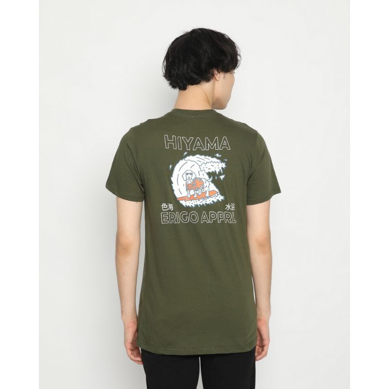 Erigo T-Shirt Hiyama Surfing Olive | kaos pria | Size M 100% ORI