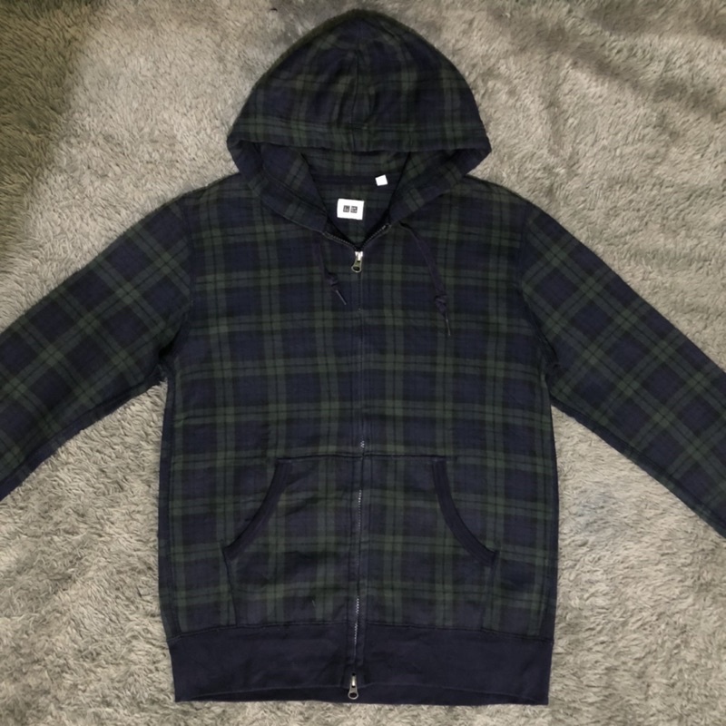 Hoodie Zipper Uniqlo Tartan