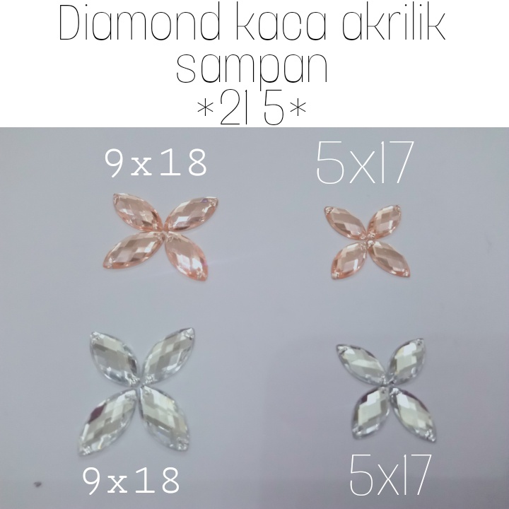 DIAMOND KACA AKRILIK BENTUK SAMPAN *E21 5* ECER