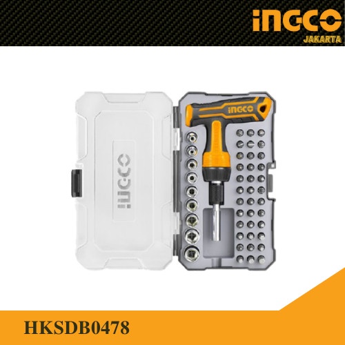 Toolkit Sepeda 47-Pcs T-Handle Wrench Screwdriver Set INGCO HKSDB0478