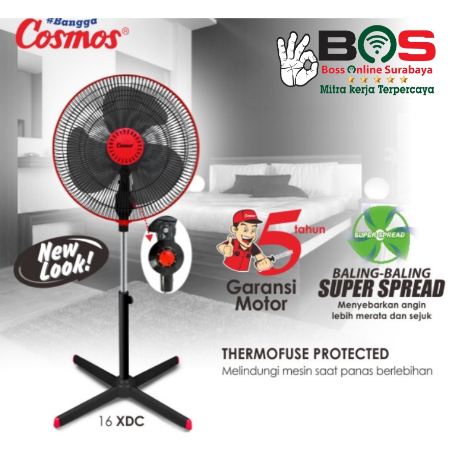 Cosmos Kipas Angin Kaki Silang 16 Inch XDC 16-XDC Cosmos Kipas Angin Berdiri / Stand Fan