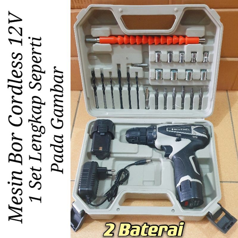 Mesin Bor Baterai Tangan Cordless 12 V / mesin bor tangan / mesin bor cordless / mesin bor 12V