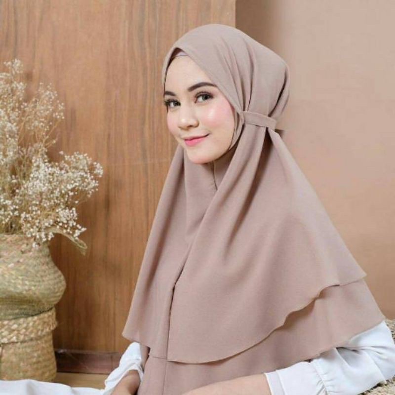 Jilbab khimar bergo Maryam 2 layer bahan diamond