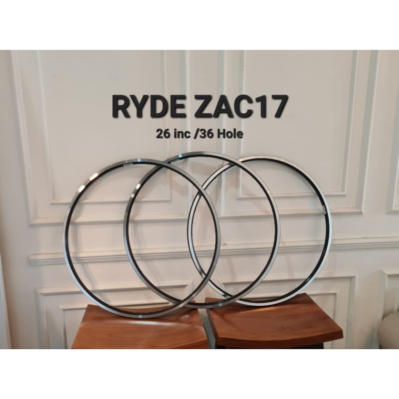 Velg Rim Rims Roda Merk RYDE ZAC17 MTB 26 inch inc Lubang 36 Hole 36h ETRTO 559 x 17 Alloy Bahan Alumunium Double Wall Sepeda Gunung City Bike Federal Jadul Classic Velk