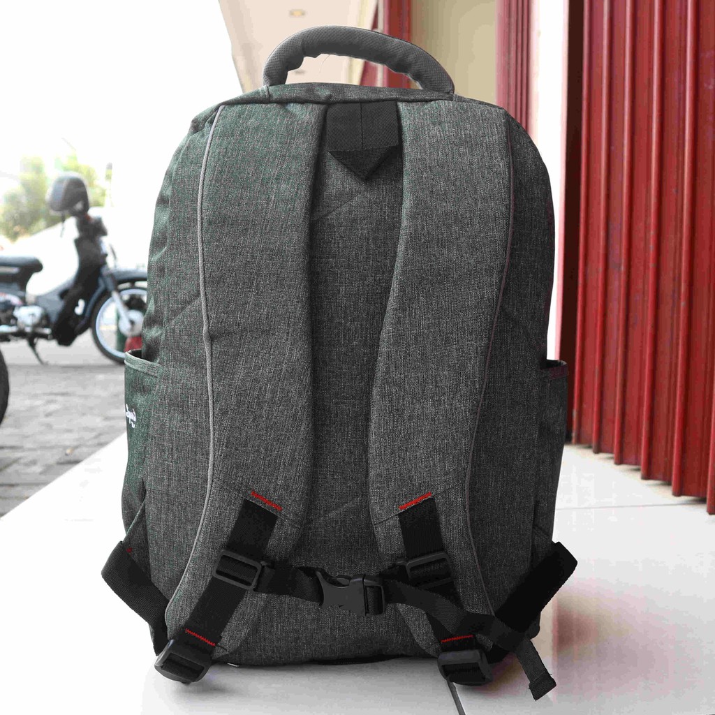 Tas Gendong Punggung Extreme Abu Garis Putih Ransel Pria Elegant Kece