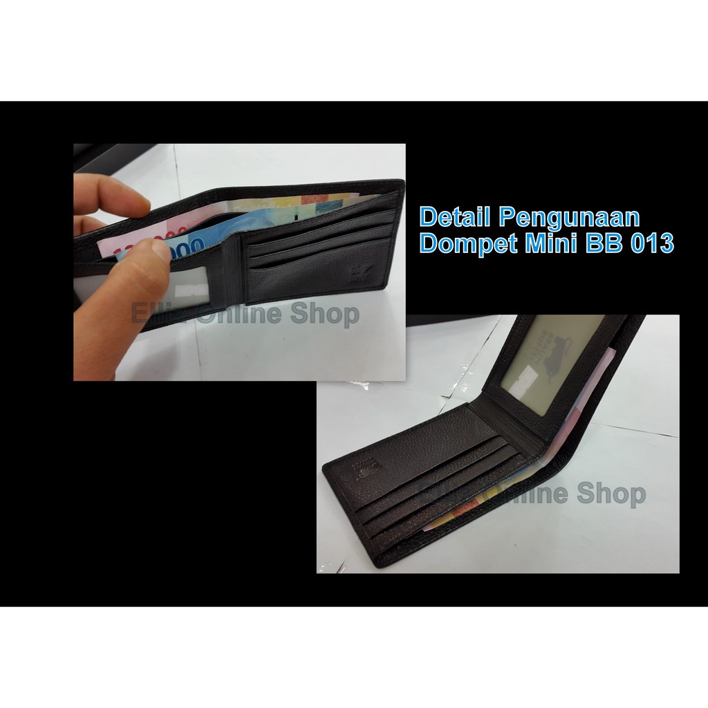 Dompet Mini Kecil Slim Pria BB 013 - Model Tidur - Kulit Import - Dompet Mini Kecil Slim