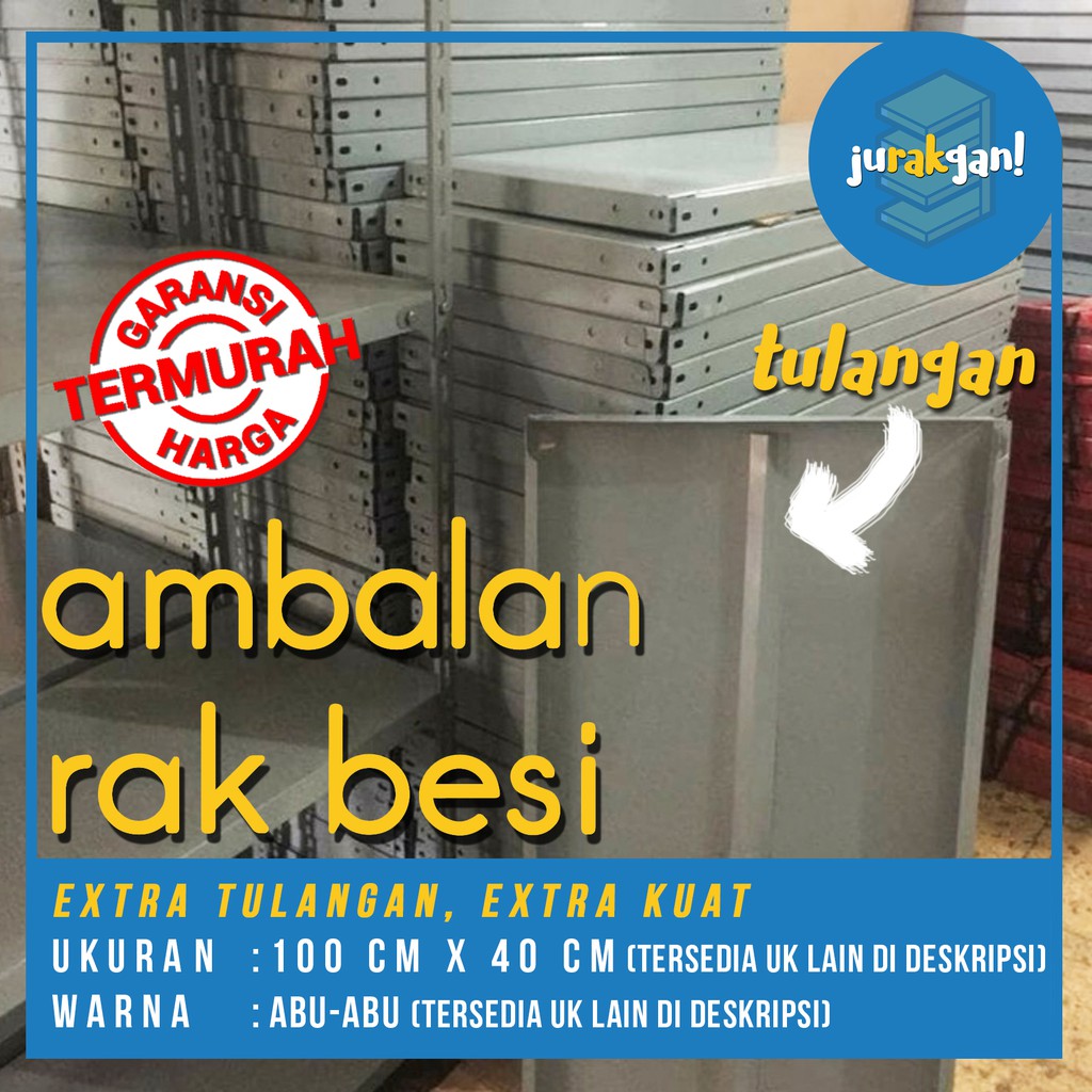 Plat besi siku lubang / ambalan / hambalan / shelfing untuk RAK - ABU-ABU