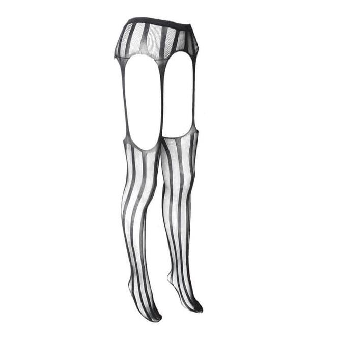 Stocking Jala Jaring Hitam Motif Sepinggang Model C