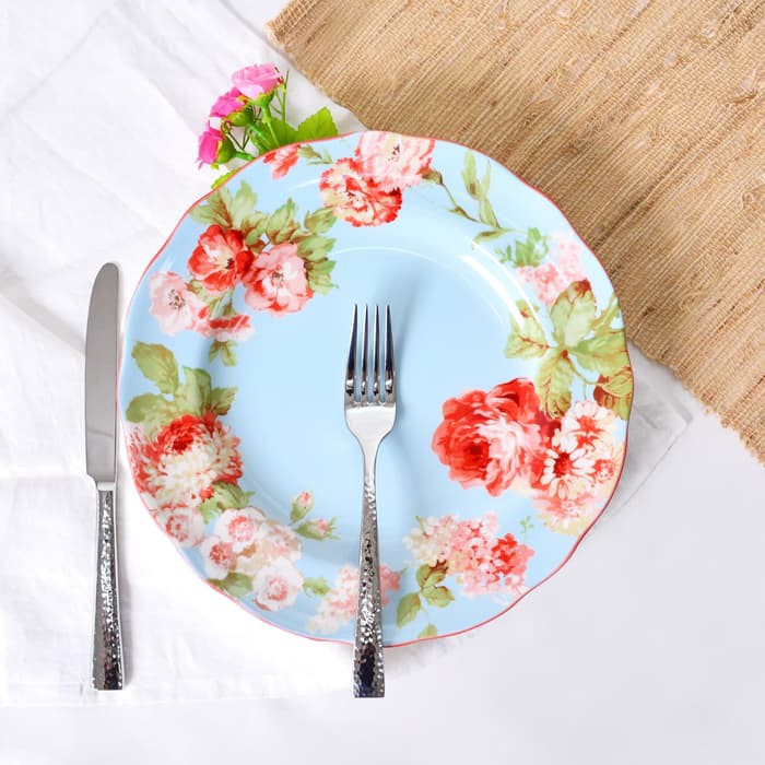 Set of 4 Dinner Plate Classic Rose Blue