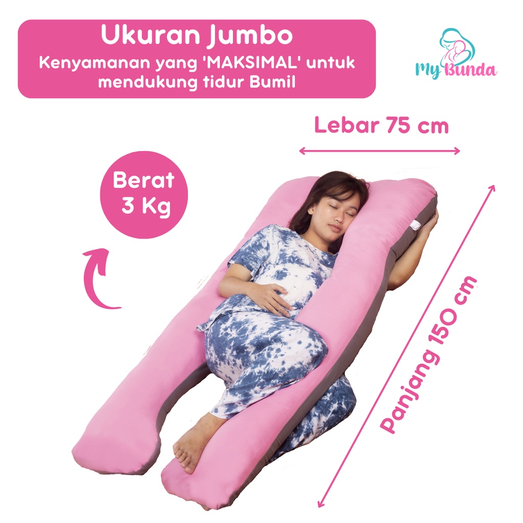 Bantal Bumil dan Menyusui untuk Kasur Ibu Hamil Jenis Bantal Hamil Jumbo Premium dengan Desain Bantal Ibu Hamil Tidur Jumbo yang Sangat Nyaman untuk Jadi Guling Ibu Hamil - Motif BB04