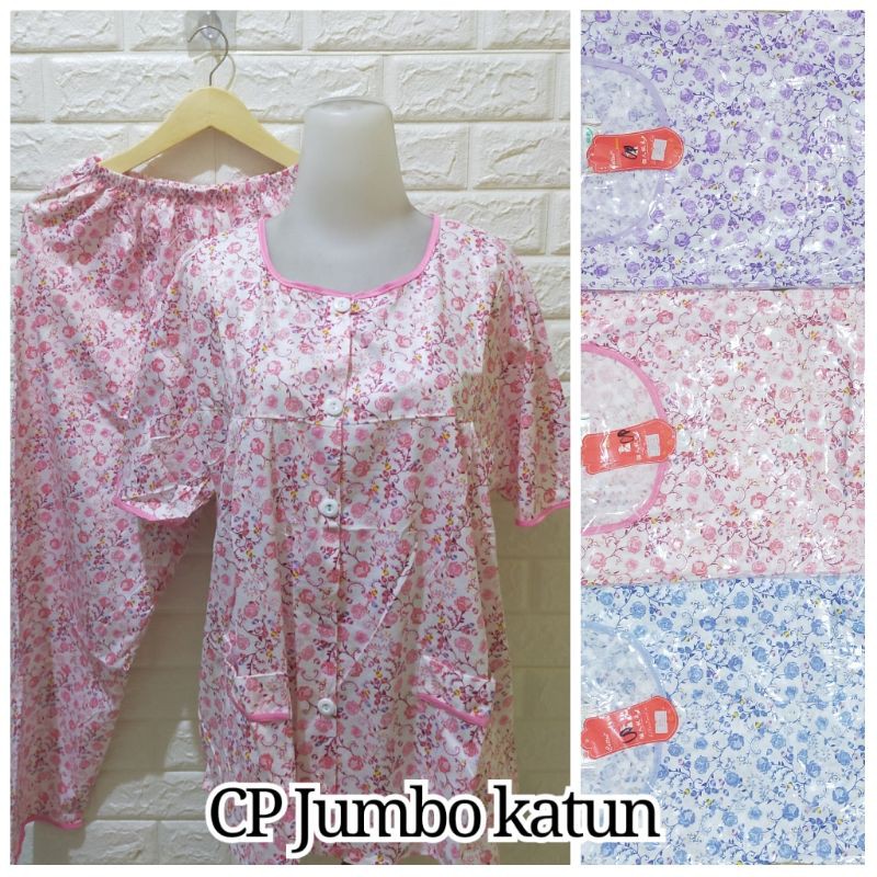 CP JUMBO KATUN KANCING FULL XXXL MURAH / BAJU TIDUR BUSUI SIZE JUMBO-8