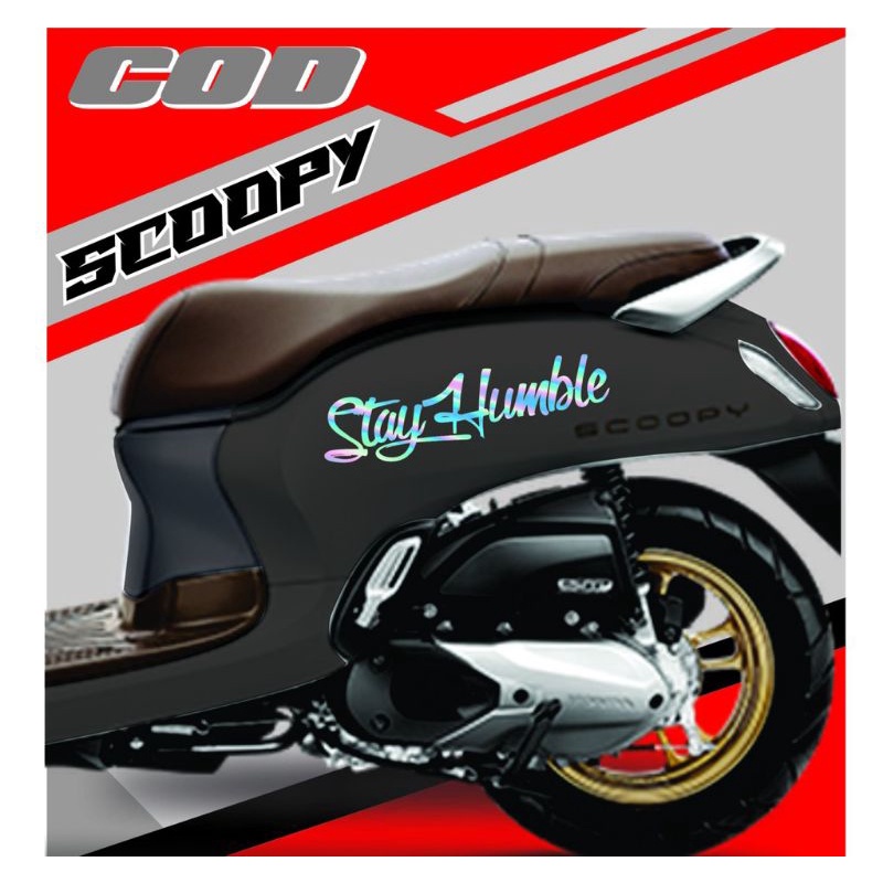 0278 sticker cutting hologram Scoopy STAY HUMBLE terbaru