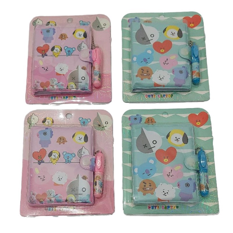 Diari Diary Notebook Kancing Mini Pen Karakter Fancy E-001