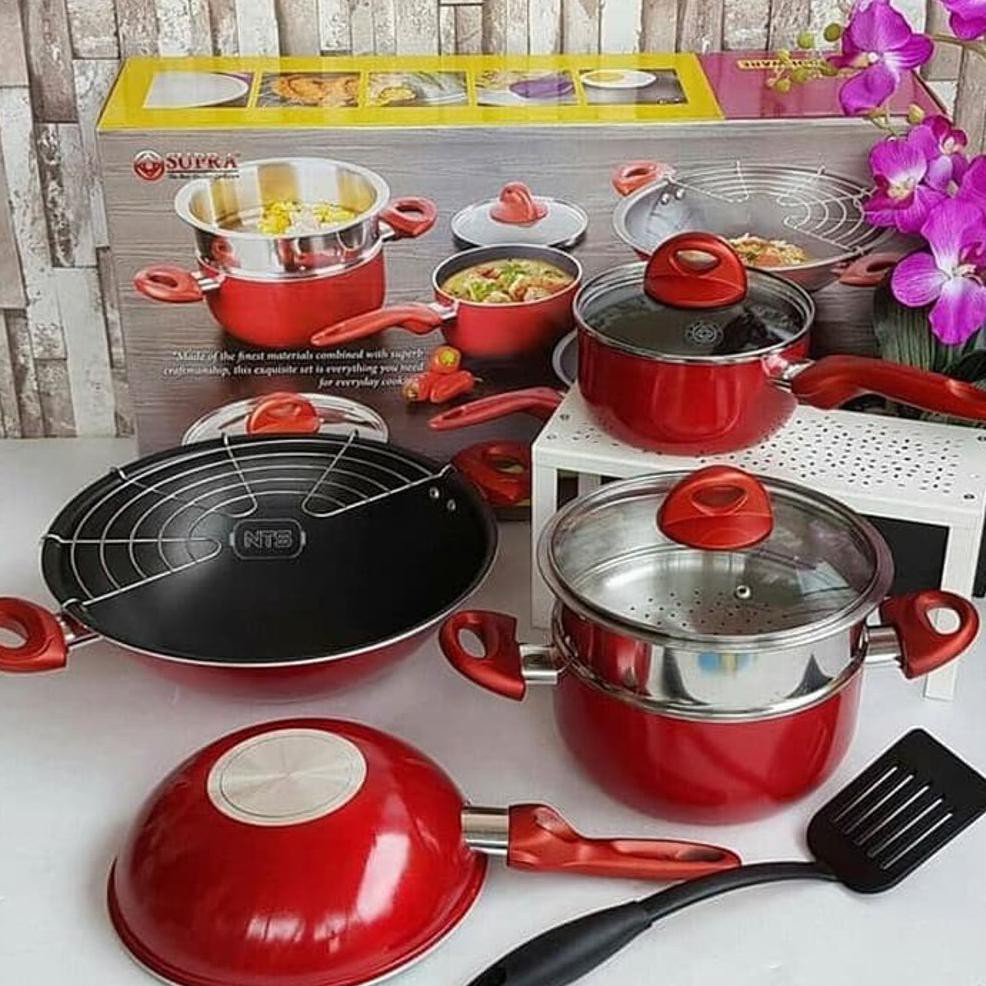 Sale Panci Supra Set 9 Pcs Rosemary Supra Premium Cookware Alat Masak Original Serbaguna