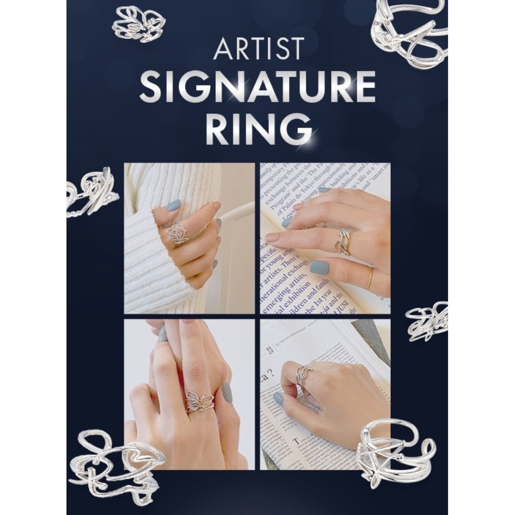 [D P] SM ARTIST SIGNATURE RING BOA TVXQ SUPER JUNIOR SNSD SHINEE EXO RED VELVET NCT 127 DREAM WAYV