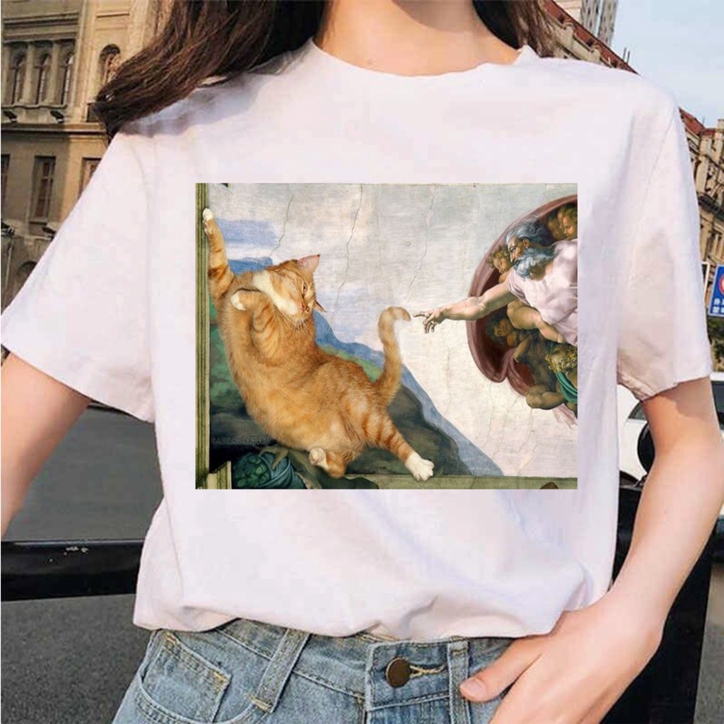 T - Shirt aesthectic van gogh cat cute Crbn_cloth part 1