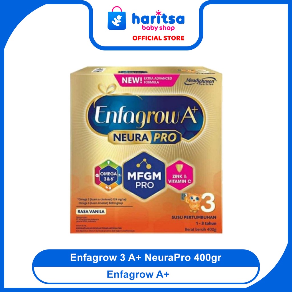 Enfagrow 3 A+ NeuraPro MFGM 400gr / Susu Formula Anak Rasa Vanila