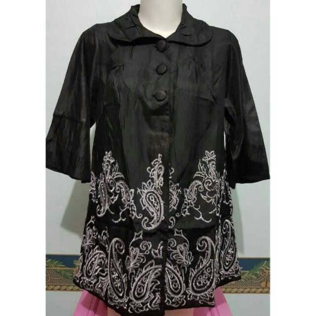 Baju blouse kemeja bordir putih