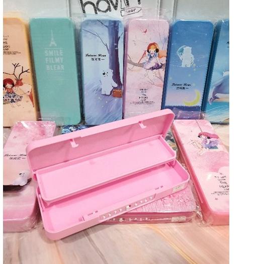 

☄️Restock✨ kotak pensil TINGKAT bahan PLASTIK ada KODE PASSWORD/PENCIL CASE