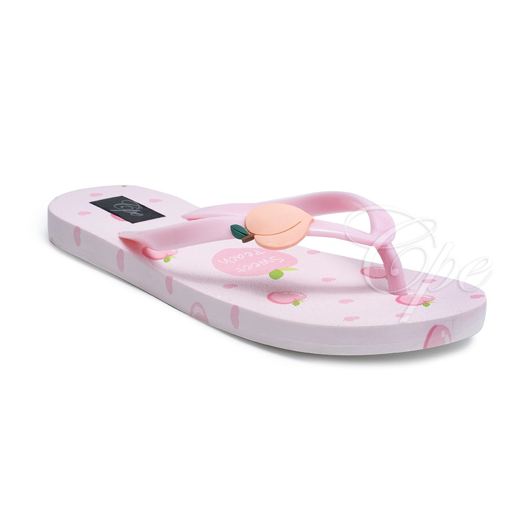 CPE SLPJ STRAWBERRY  Sandal Jepit Slop Slip On Teplek Wanita Sandal Cewek-Peach Pink