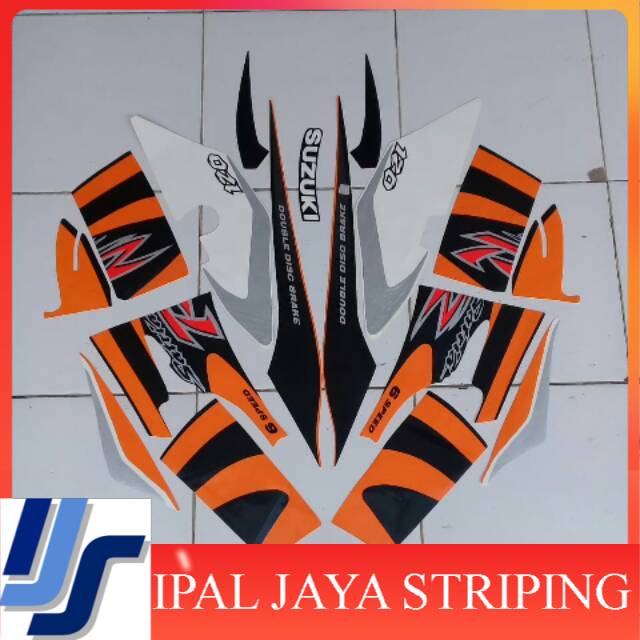 stiker satria lumba 2002 hitam orange