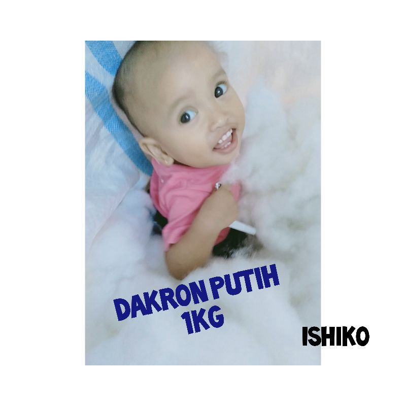 dakron 1 kg siliconized dakron putih hijau