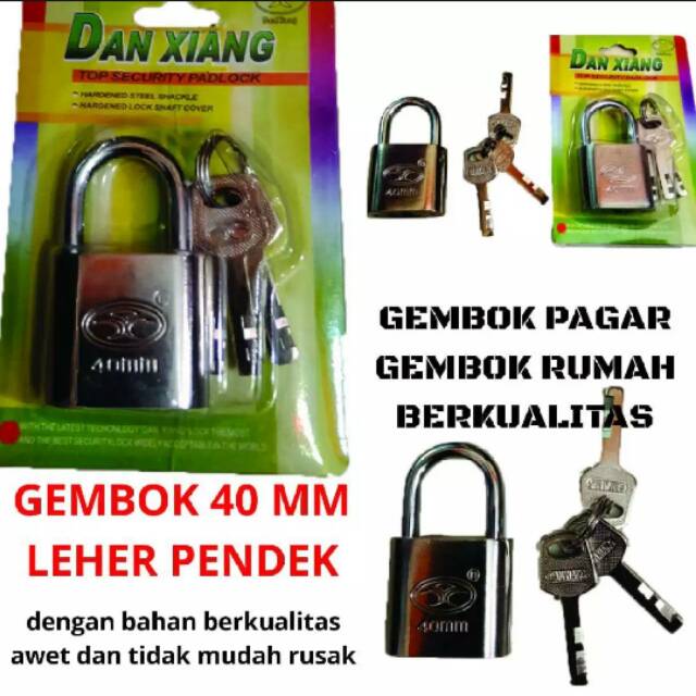 GEMBOK BAJA 40mm PENDEK PROMO MURAH KUALITAS PREMIUM GEMBOK RUMAH SEPEDA