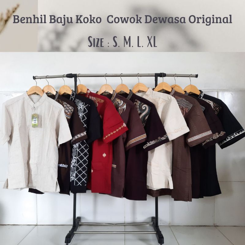 Benhil Baju Koko Cowok Dewasa Original